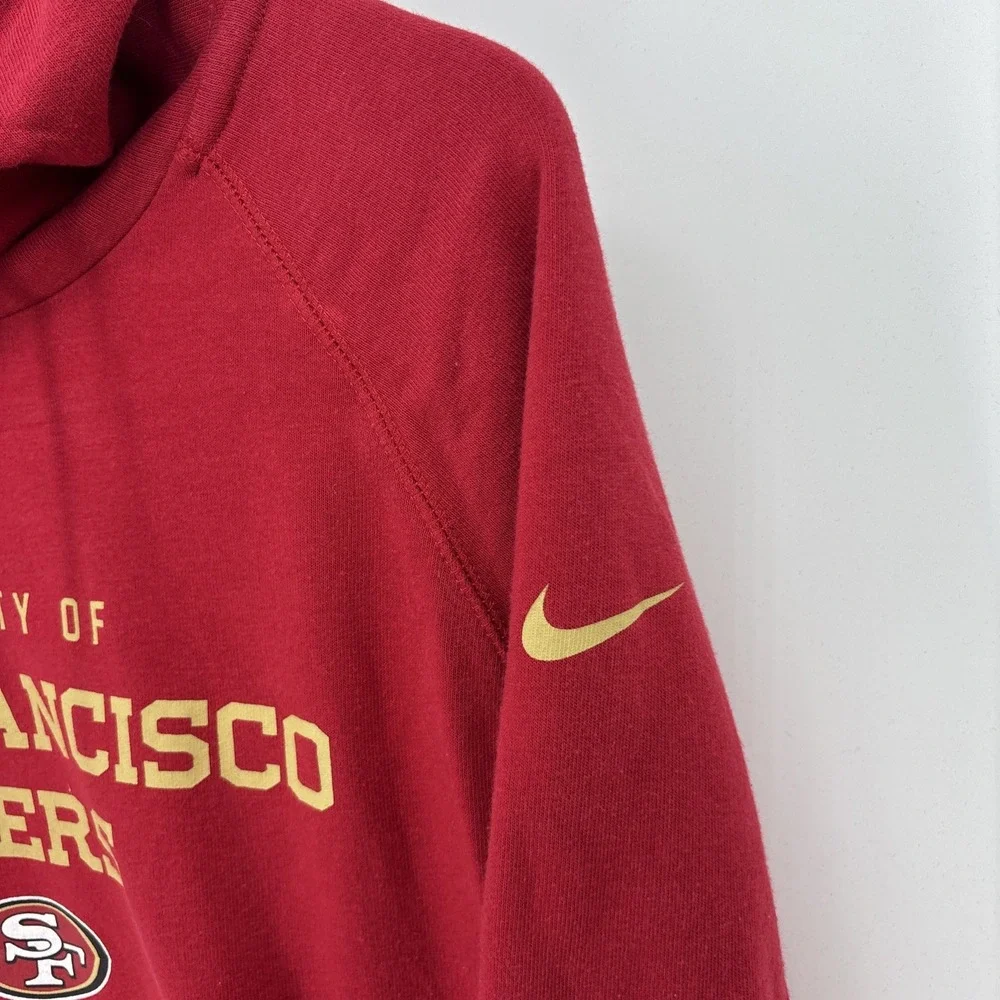 Nike San Francisco 49ers Funnel Hoodie Sweatshirt Womens Large Red NFL Football